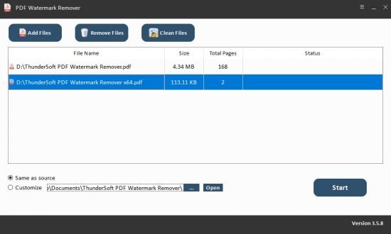 ThunderSoft PDF Watermark Remover 3.5.8