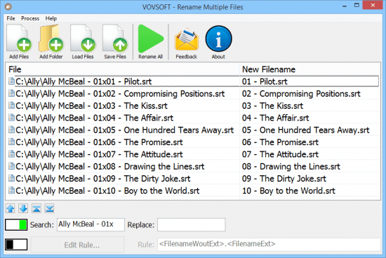 VovSoft Rename Multiple Files 1.7