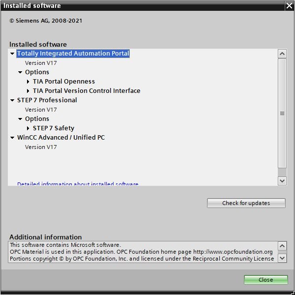 Siemens Simatic TIA Portal v17