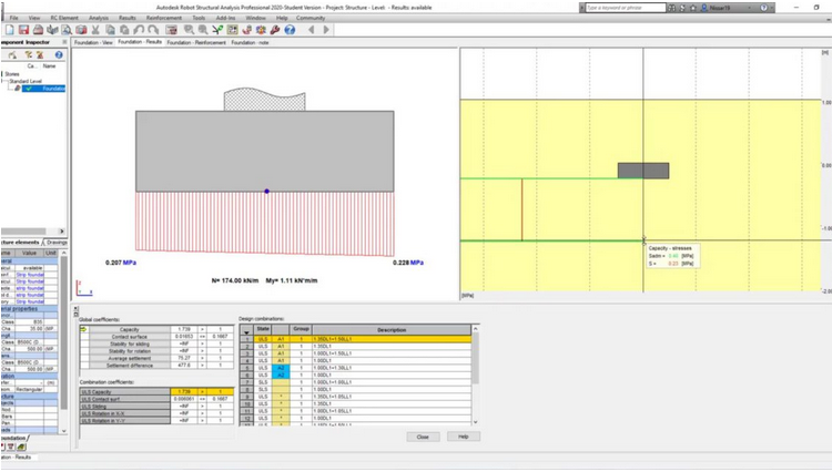 Design of a strip footing Robot Structural Analysis Professional 2020