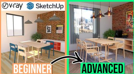 Vray Rendering for SketchUp - Beginner to Advanced - Create Better 3D Visuals! Interior Design