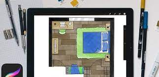 Interior Sketch: Drawing A Floor Plan Illustration in Procreate