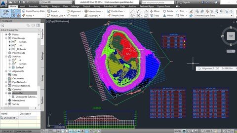 quantity computation (earth work ) on civil 3d