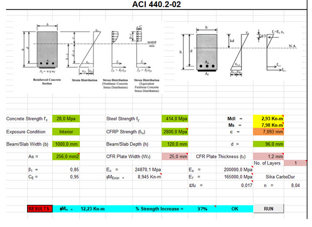 Reinforce RC beam and slab spreadsheet