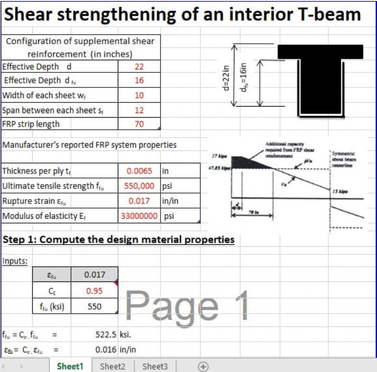 Shear Strengthening of T-beam with FRP