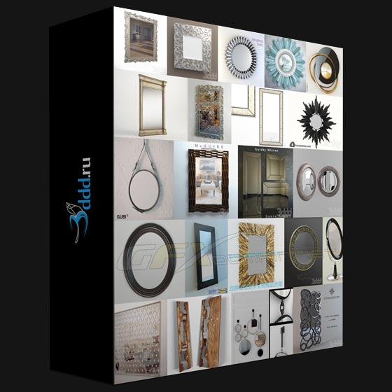 3DDD/3DSky PRO Models – Decorations Mirrors Bundle