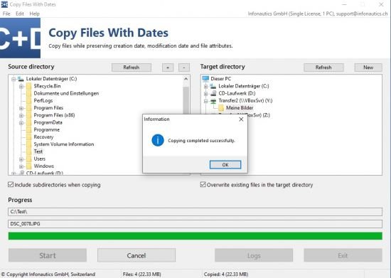 Infonautics Copy Files With Dates 1.15