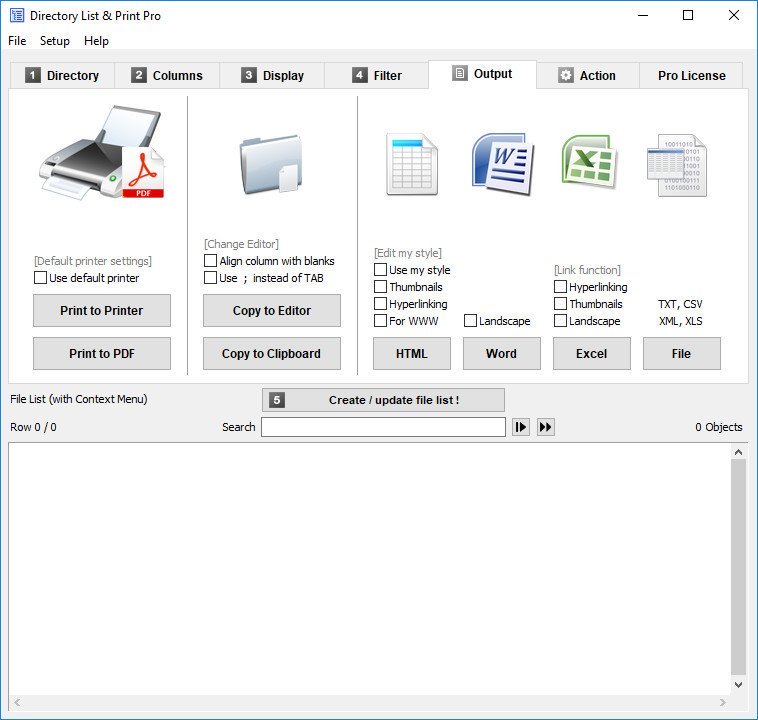 Directory List and Print Pro