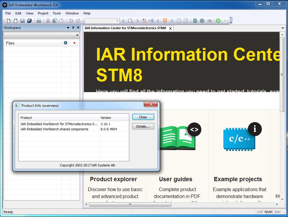 IAR Embedded Workbench for STM8 version 3.10.1