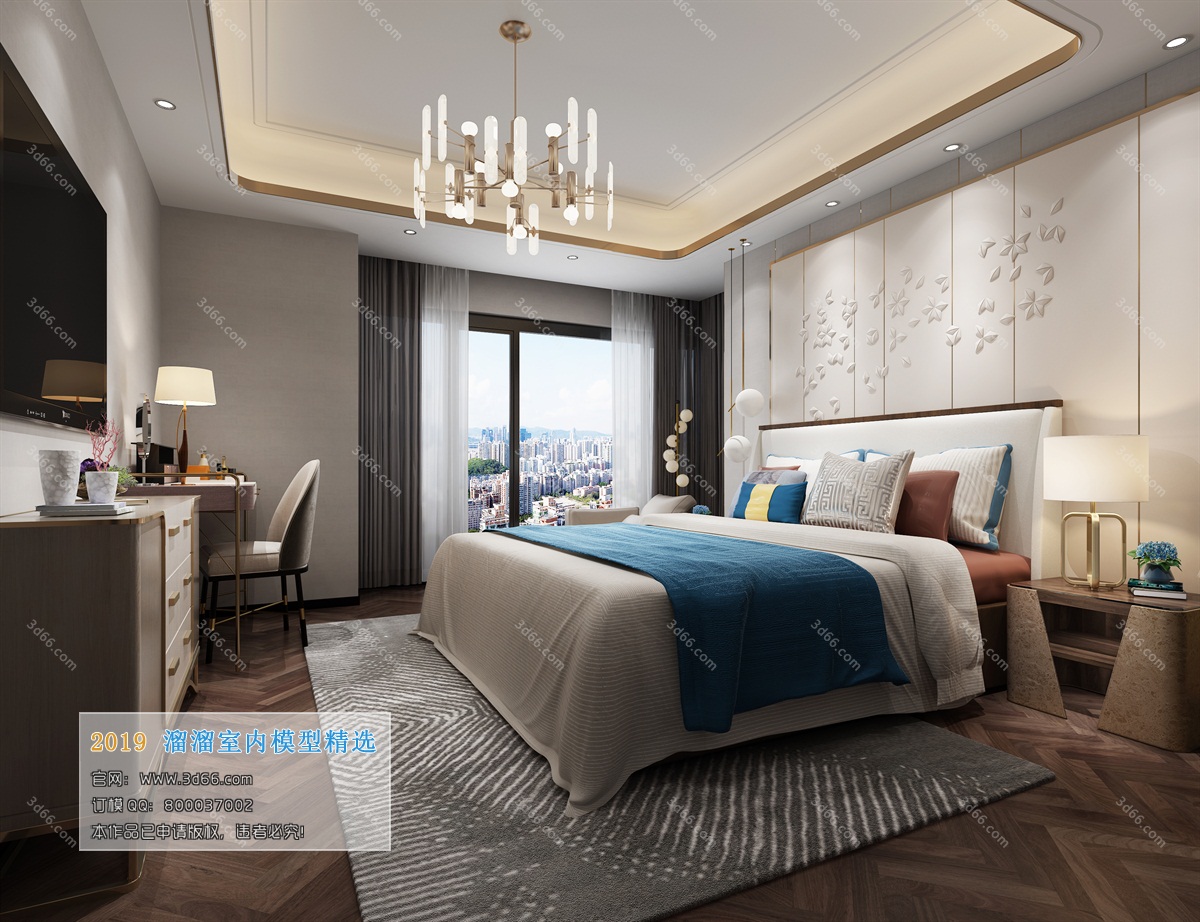 Bedroom 3D model A003 style 063 modern style 3D66-2019