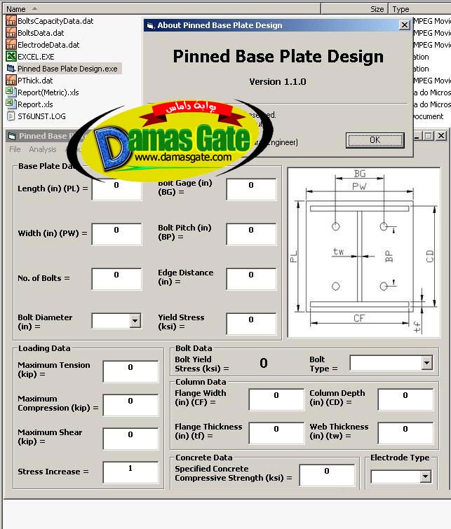 Steel Pinned Base Plate Design